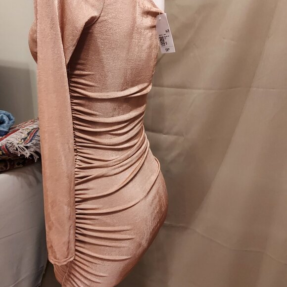 Forever 21 Camel Knit Dress One Shoulder Women's S NWT - Picture 7 of 14